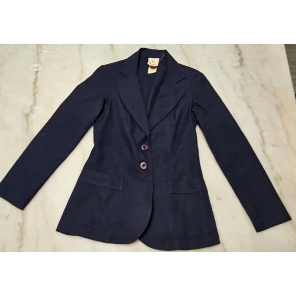 Tom's Jackets & Blazers - Vintage Tom Boy Grils Blue 100% Polyester Long Sleeve 2 Button Blazer Size 5